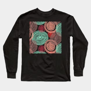 circle doodle pattern Long Sleeve T-Shirt